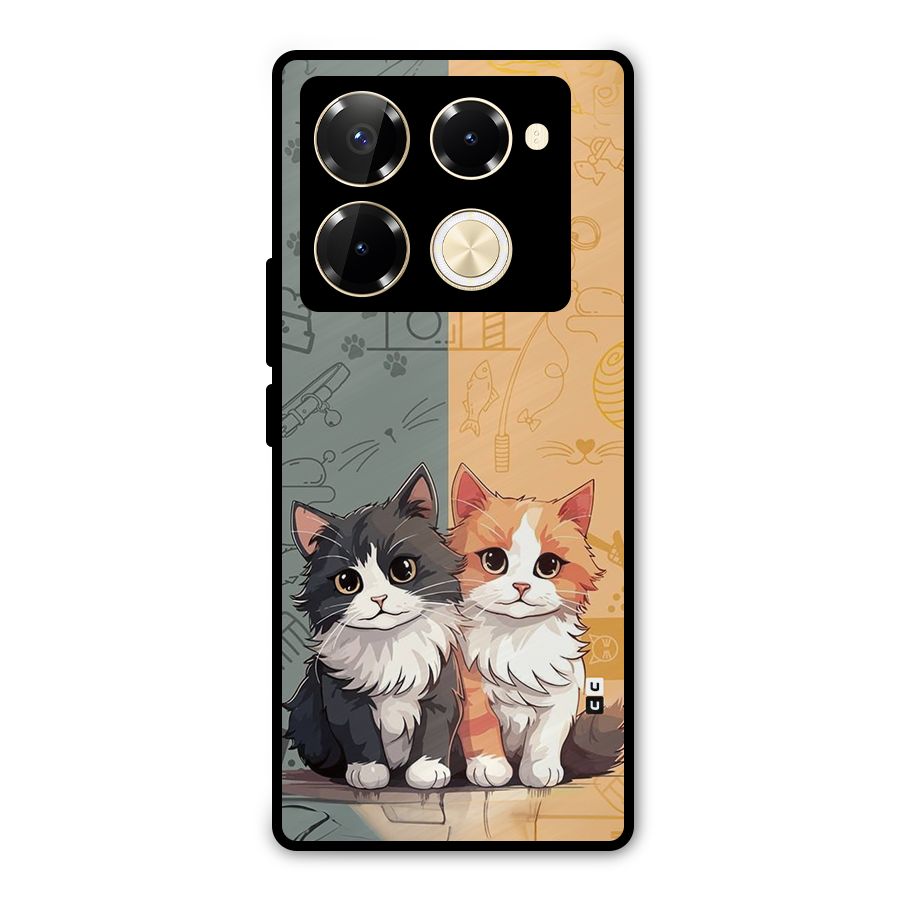 Cute Lovely Cats Metal Back Case for Infinix Note 40 Pro
