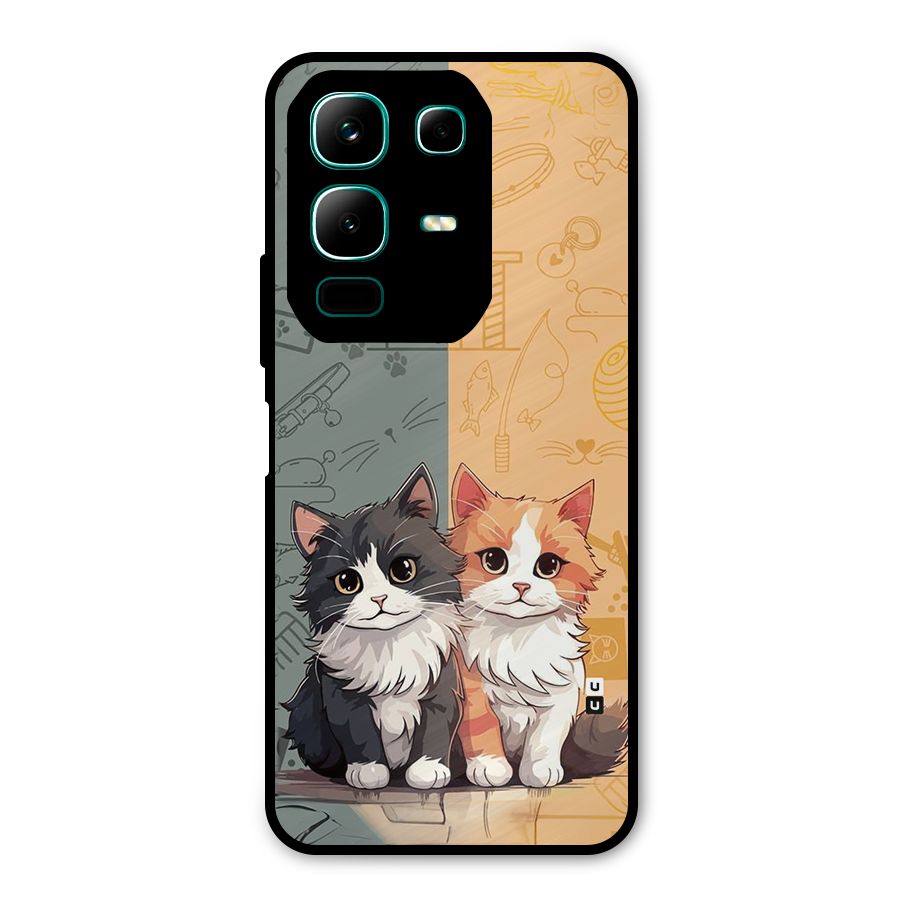 Cute Lovely Cats Metal Back Case for Infinix Note 50x