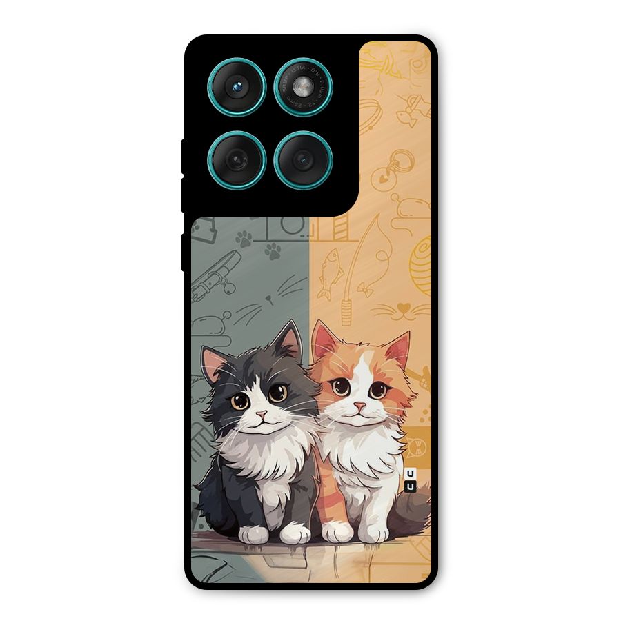 Cute Lovely Cats Metal Back Case for Motorola Edge 60