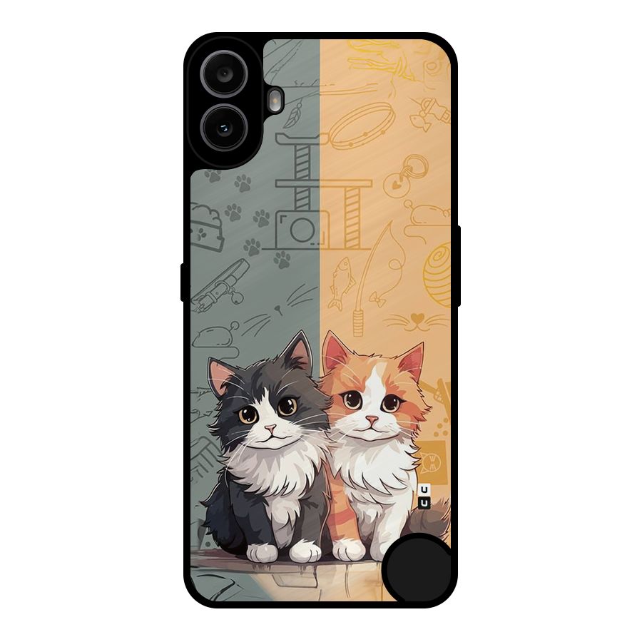 Cute Lovely Cats Metal Back Case for Nothing CMF Phone 1