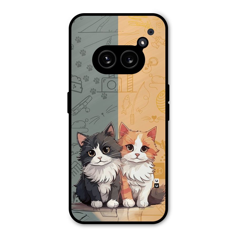 Cute Lovely Cats Metal Back Case for Nothing Phone 2a Plus
