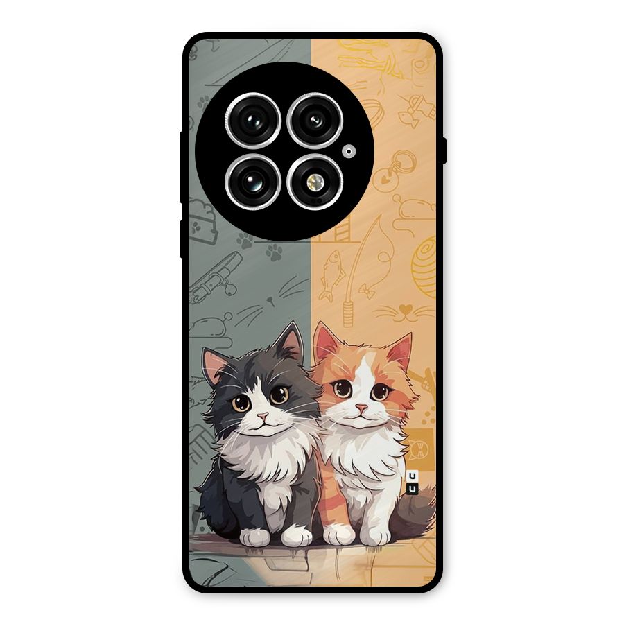 Cute Lovely Cats Metal Back Case for OnePlus 13