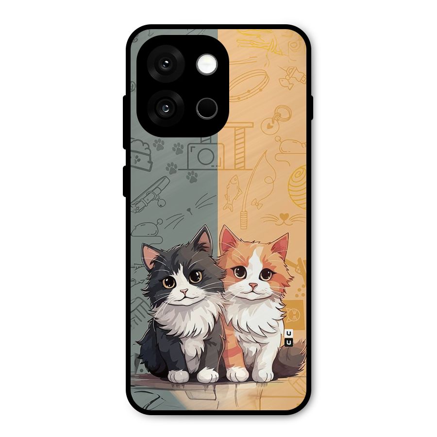 Cute Lovely Cats Metal Back Case for OnePlus 13s