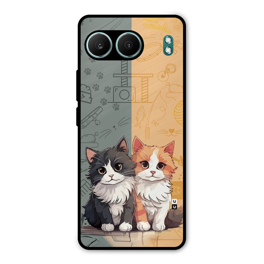 Cute Lovely Cats Metal Back Case for OnePlus Nord 4
