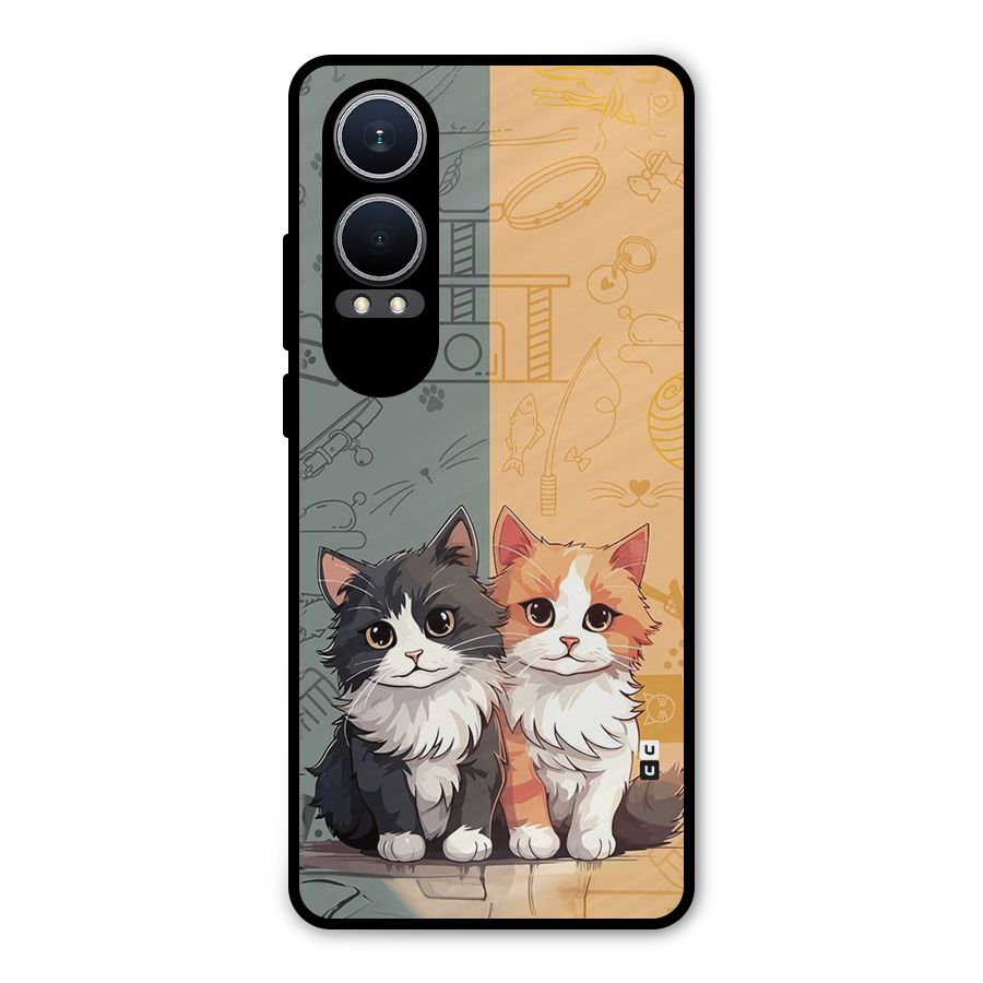 Cute Lovely Cats Metal Back Case for OnePlus Nord CE4 Lite