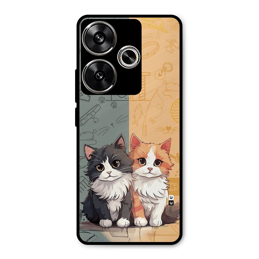 Cute Lovely Cats Metal Back Case for Poco F6