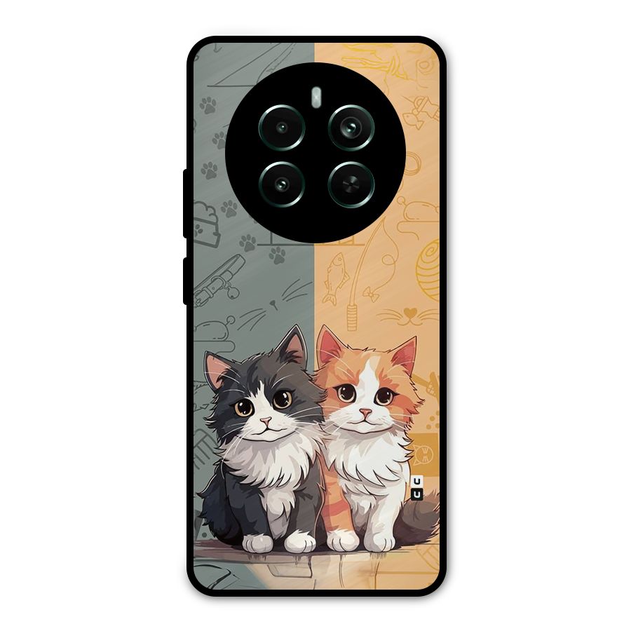 Cute Lovely Cats Metal Back Case for Realme 12 Pro Plus