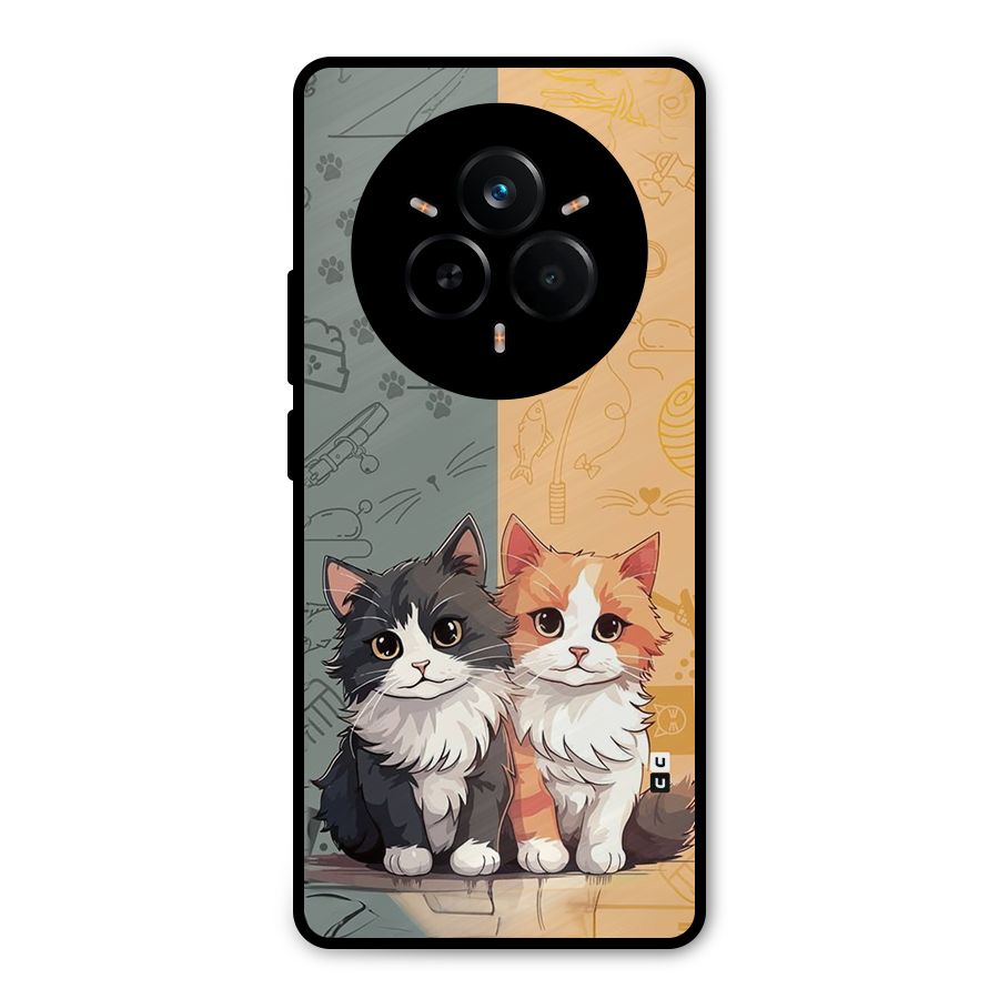 Cute Lovely Cats Metal Back Case for Realme 14 Pro Plus