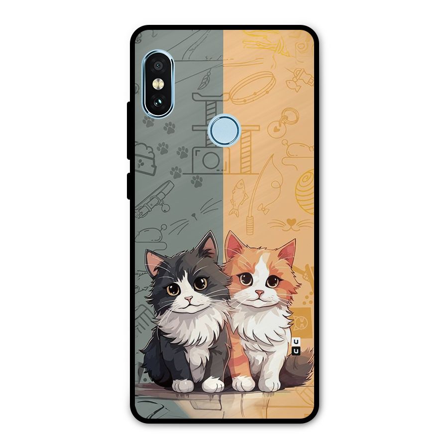Cute Lovely Cats Metal Back Case for Redmi Note 5 Pro