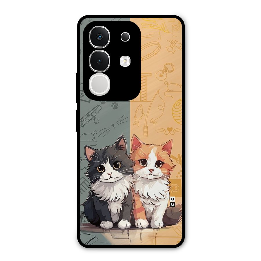Cute Lovely Cats Metal Back Case for Vivo T4x