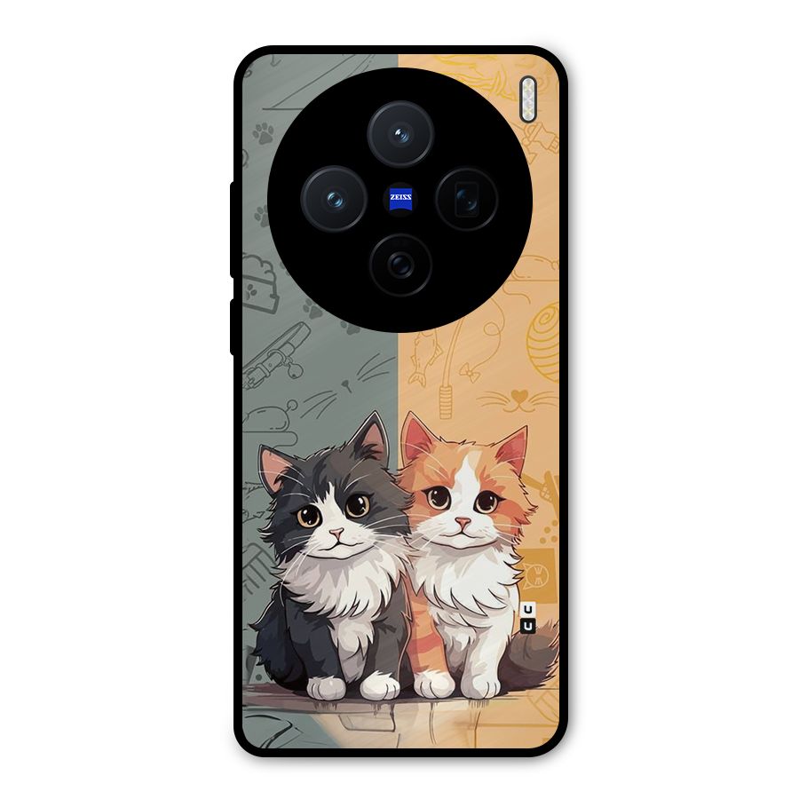Cute Lovely Cats Metal Back Case for Vivo X200