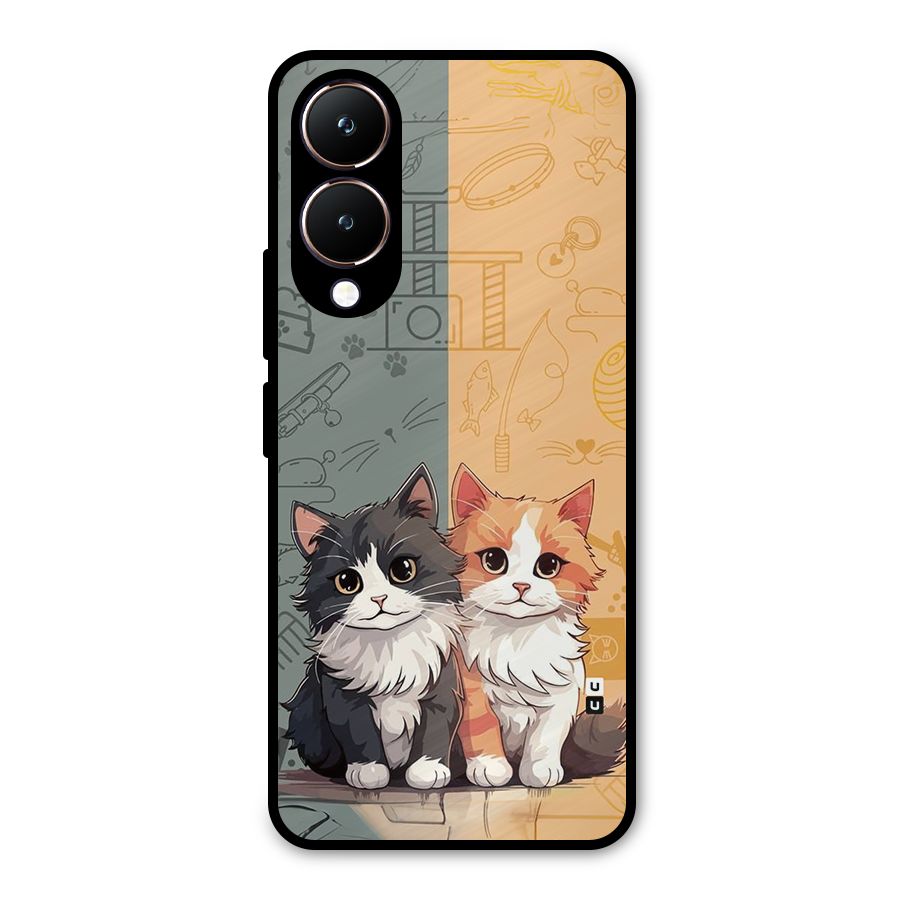 Cute Lovely Cats Metal Back Case for Vivo Y28