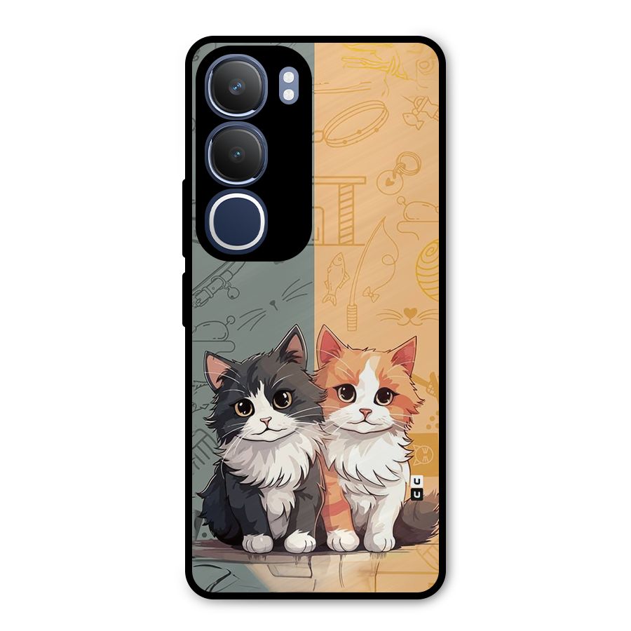 Cute Lovely Cats Metal Back Case for Vivo Y29