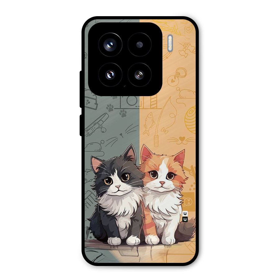 Cute Lovely Cats Metal Back Case for Xiaomi 15