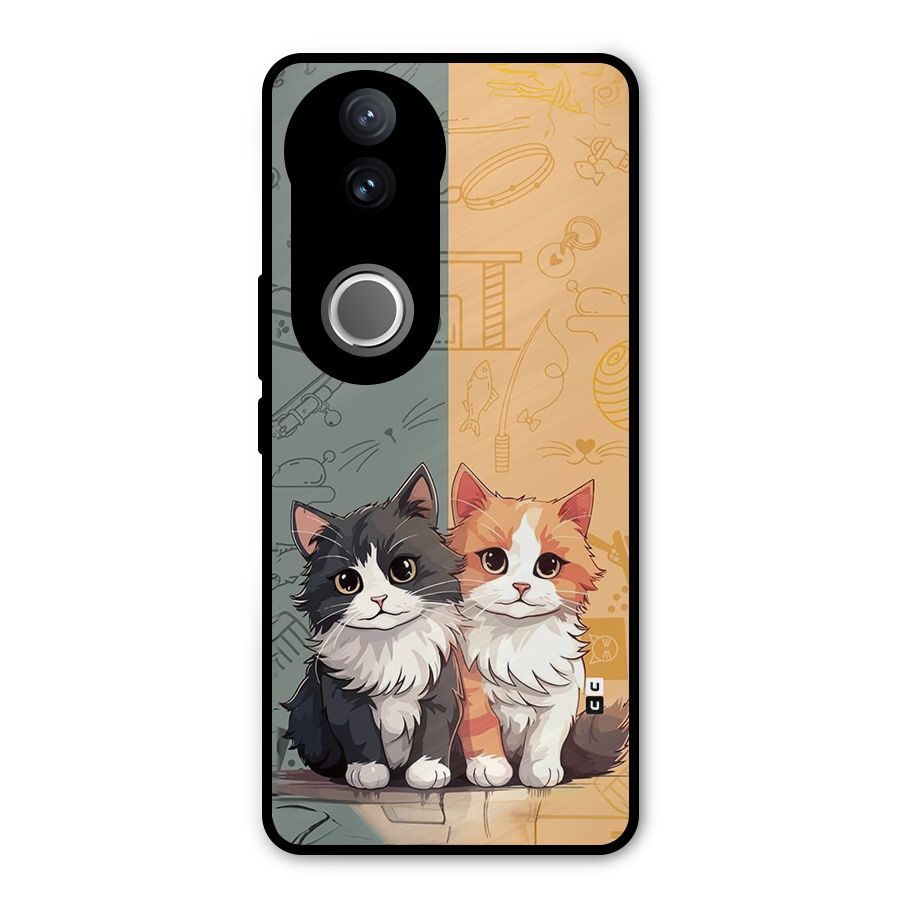 Cute Lovely Cats Metal Back Case for iQOO Z10R