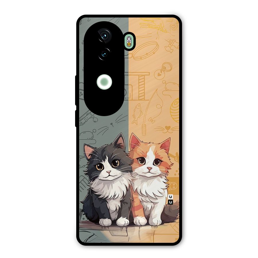 Cute Lovely Cats Metal Back Case for iQOO Z9s
