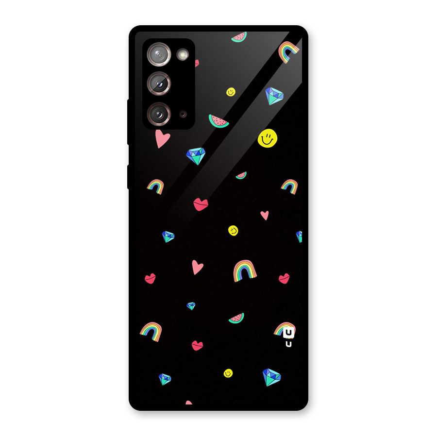 Cute Multicolor Shapes Glass Back Case for Galaxy Note 20