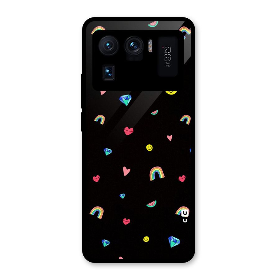 Cute Multicolor Shapes Glass Back Case for Mi 11 Ultra