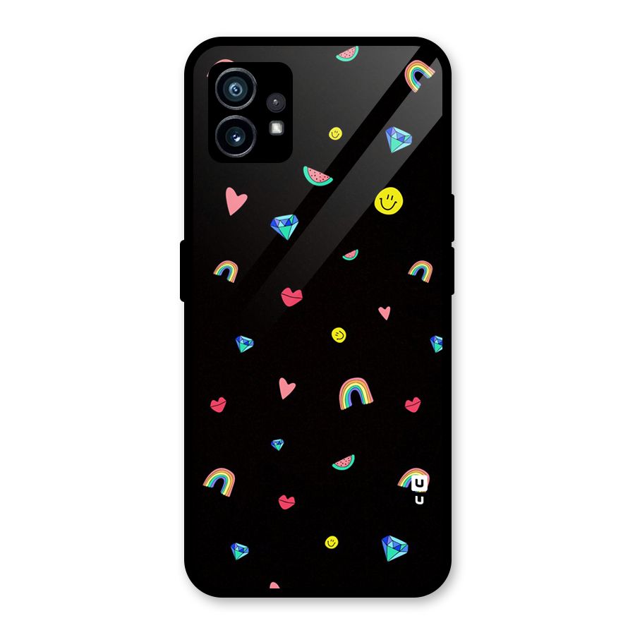 Cute Multicolor Shapes Glass Back Case for Nothing Phone 1