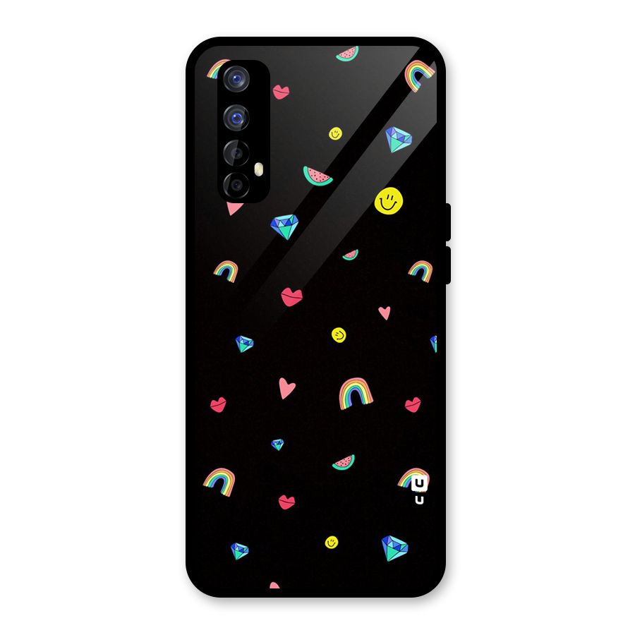 Cute Multicolor Shapes Glass Back Case for Realme 7