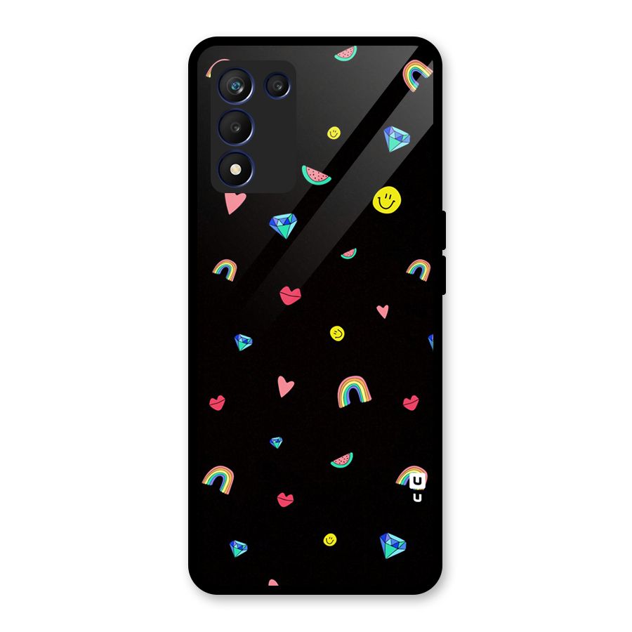 Cute Multicolor Shapes Glass Back Case for Realme 9 5G Speed