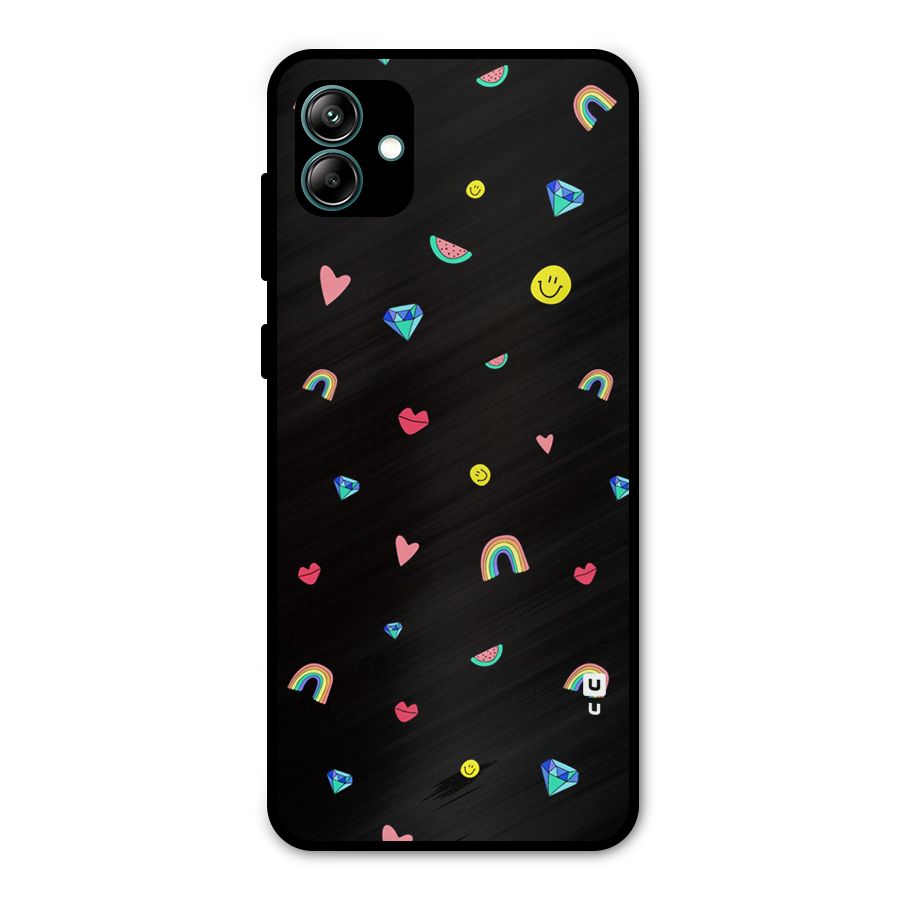 Cute Multicolor Shapes Metal Back Case for Galaxy A04