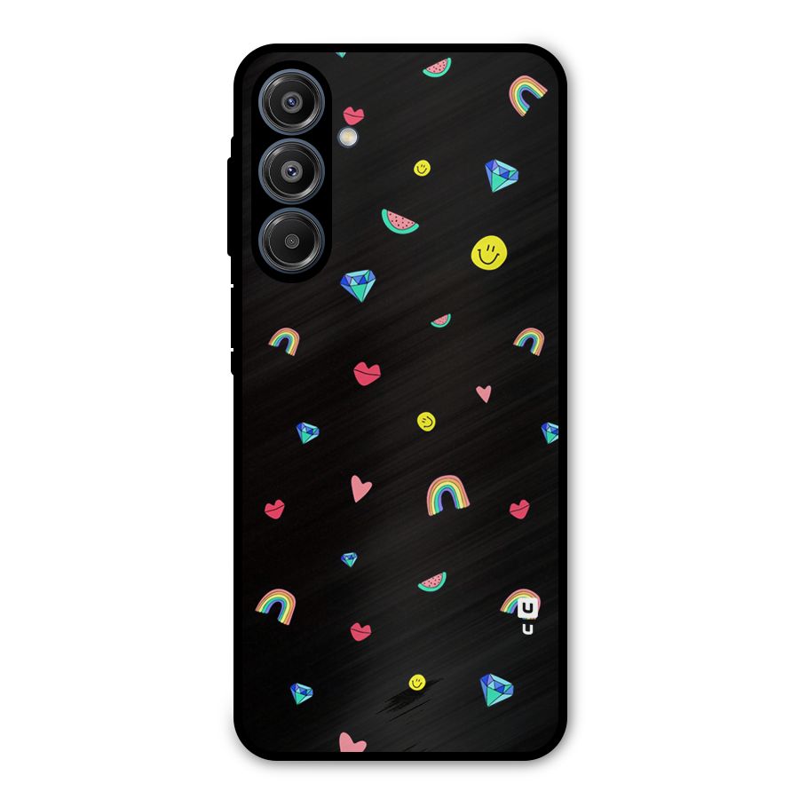 Cute Multicolor Shapes Metal Back Case for Galaxy A16 5G