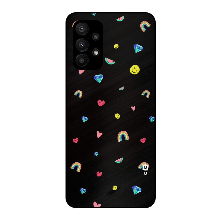Cute Multicolor Shapes Metal Back Case for Galaxy A23