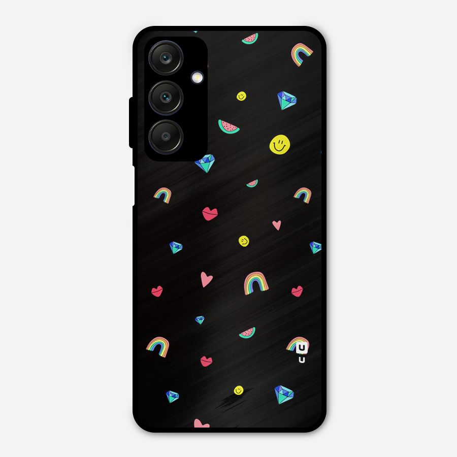 Cute Multicolor Shapes Metal Back Case for Galaxy A25 5G