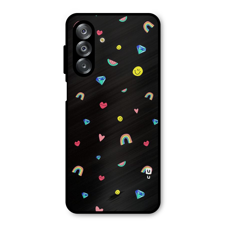 Cute Multicolor Shapes Metal Back Case for Galaxy A26
