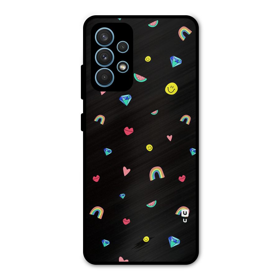 Cute Multicolor Shapes Metal Back Case for Galaxy A32