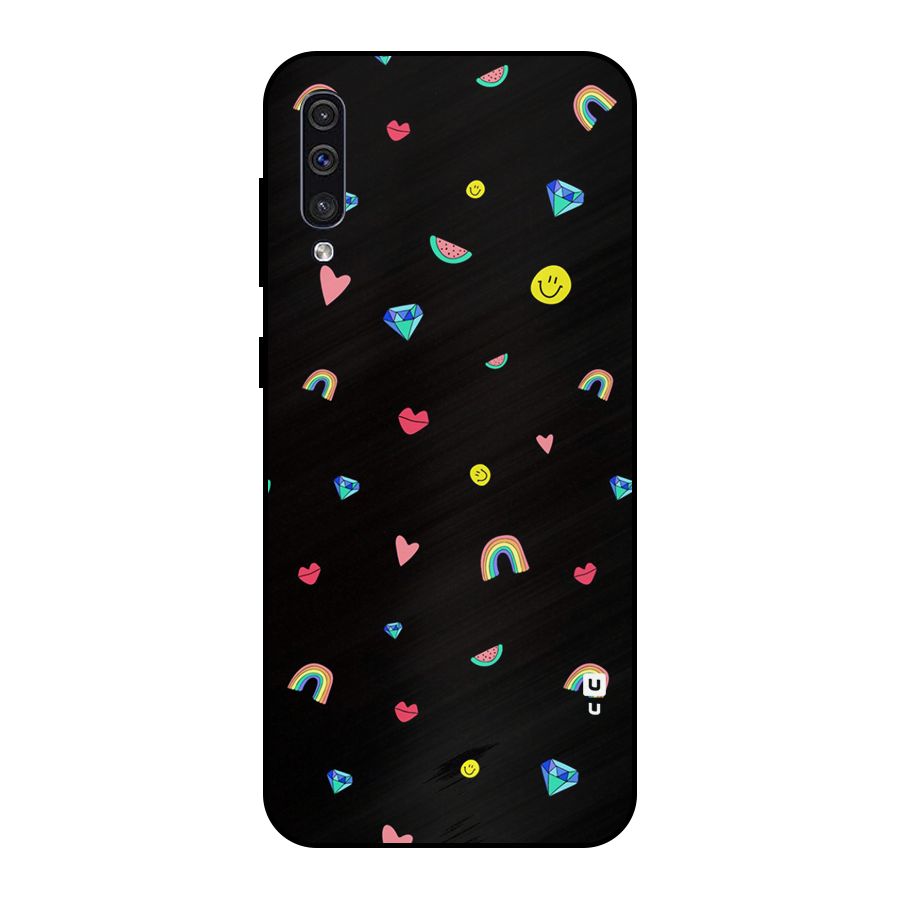 Cute Multicolor Shapes Metal Back Case for Galaxy A50s