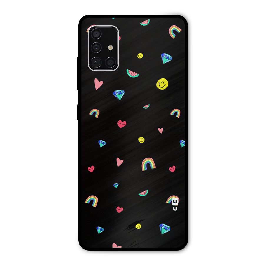 Cute Multicolor Shapes Metal Back Case for Galaxy A51