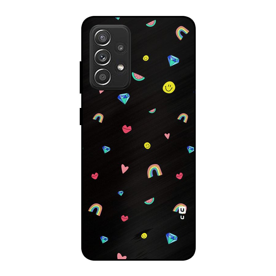 Cute Multicolor Shapes Metal Back Case for Galaxy A52s 5G