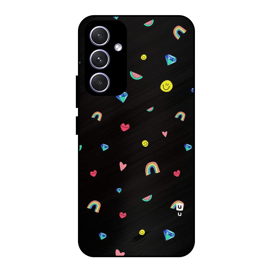 Cute Multicolor Shapes Metal Back Case for Galaxy A54