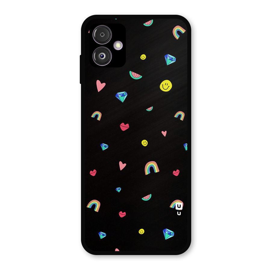 Cute Multicolor Shapes Metal Back Case for Galaxy F14