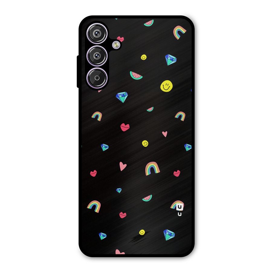 Cute Multicolor Shapes Metal Back Case for Galaxy F15