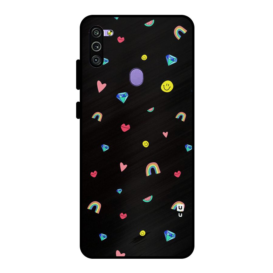 Cute Multicolor Shapes Metal Back Case for Galaxy M11