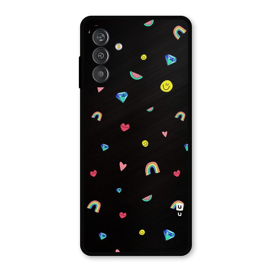 Cute Multicolor Shapes Metal Back Case for Galaxy M13