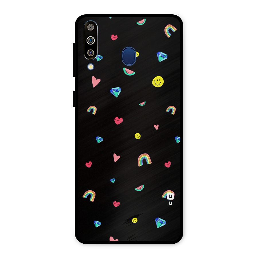 Cute Multicolor Shapes Metal Back Case for Galaxy M30