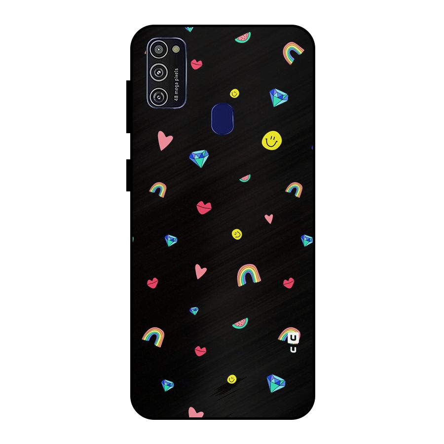 Cute Multicolor Shapes Metal Back Case for Galaxy M30s