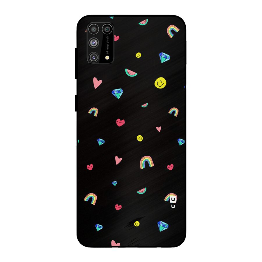 Cute Multicolor Shapes Metal Back Case for Galaxy M31