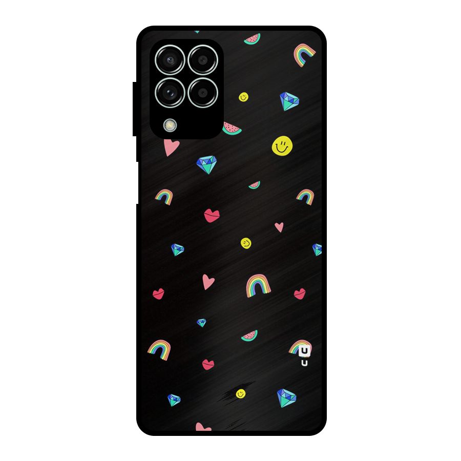 Cute Multicolor Shapes Metal Back Case for Galaxy M33