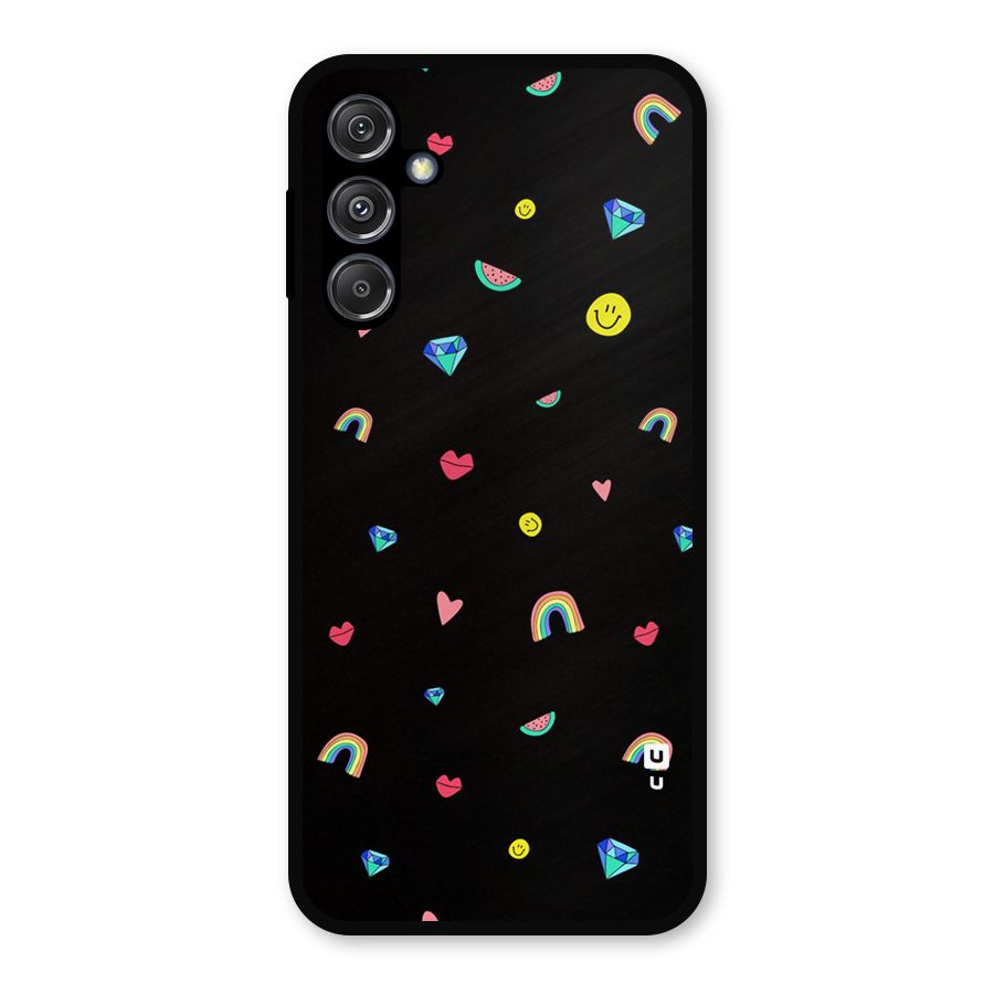 Cute Multicolor Shapes Metal Back Case for Galaxy M34 5G