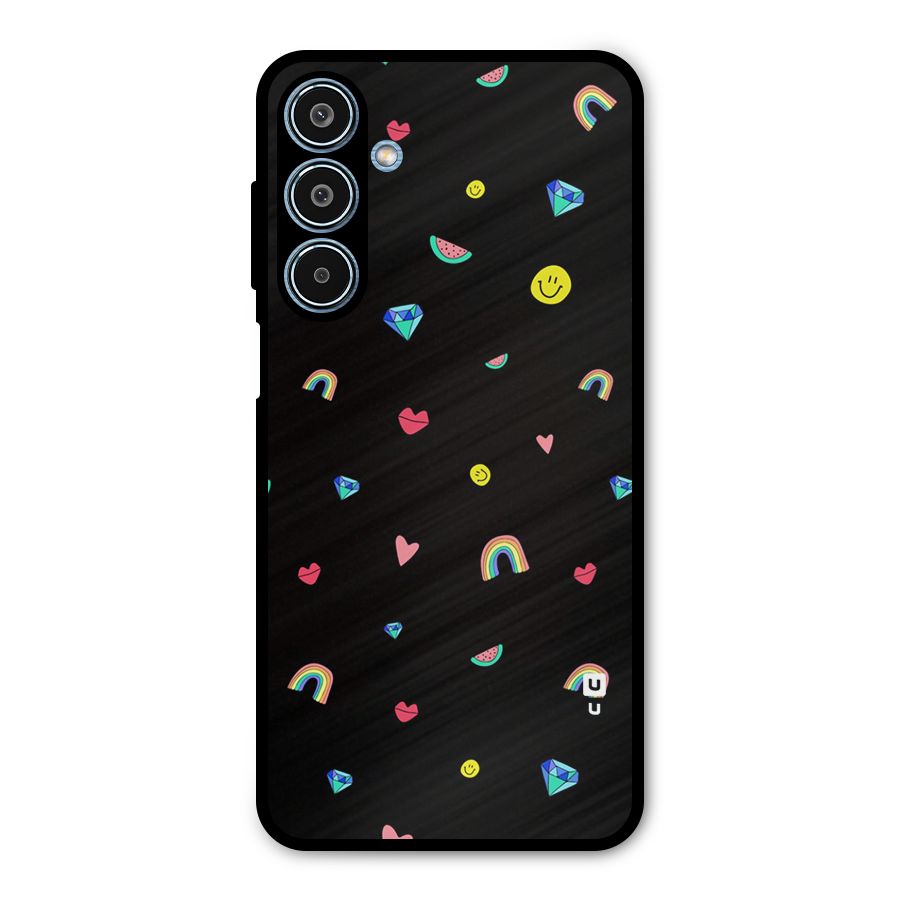 Cute Multicolor Shapes Metal Back Case for Galaxy M35