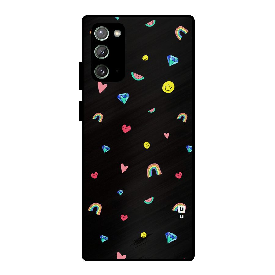 Cute Multicolor Shapes Metal Back Case for Galaxy Note 20