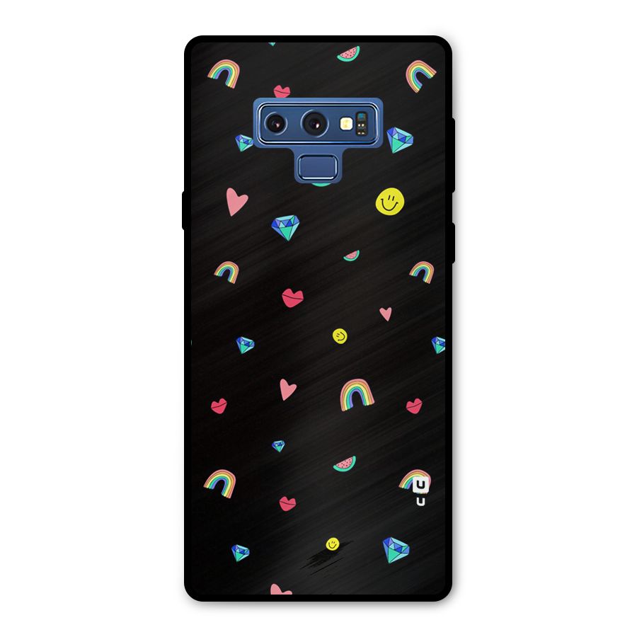 Cute Multicolor Shapes Metal Back Case for Galaxy Note 9