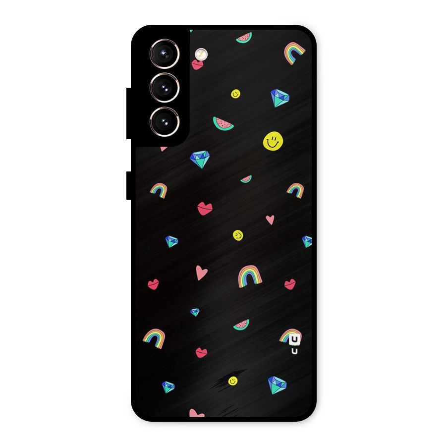 Cute Multicolor Shapes Metal Back Case for Galaxy S21 5G