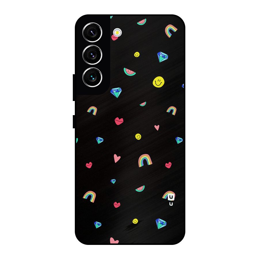 Cute Multicolor Shapes Metal Back Case for Galaxy S22 5G