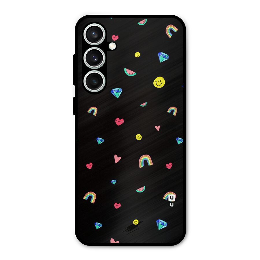 Cute Multicolor Shapes Metal Back Case for Galaxy S23 FE